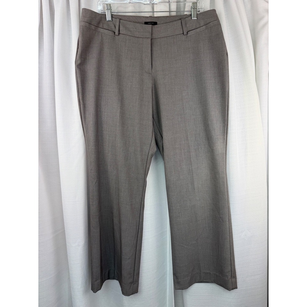 Worthington Curvy Fit Dress Pants Grey Heathered Straight Leg Petite 14P